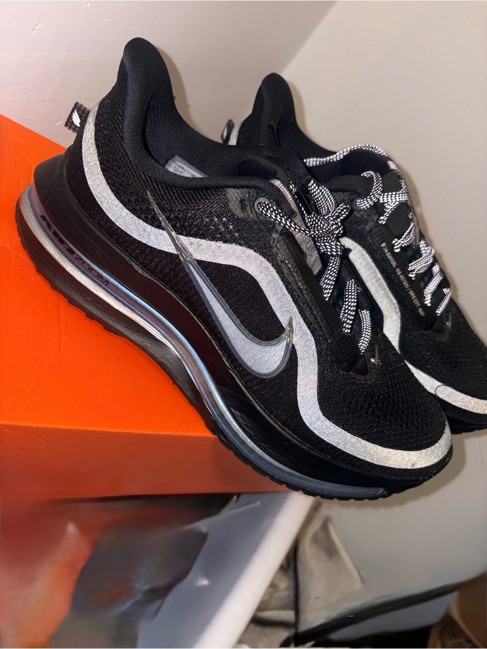 Nike Women’s Black & Silver Reflective Air Sneakers